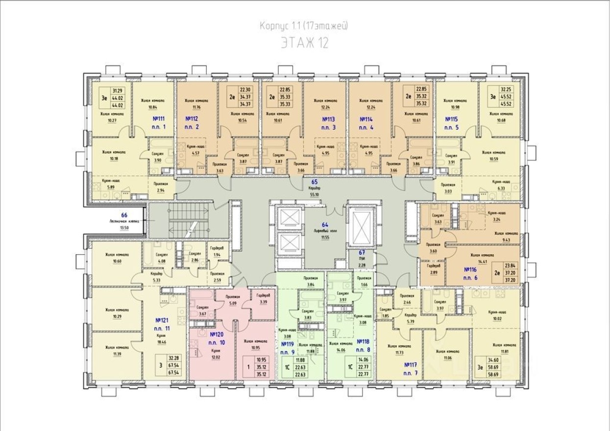1к. квартира, 22.6 м²