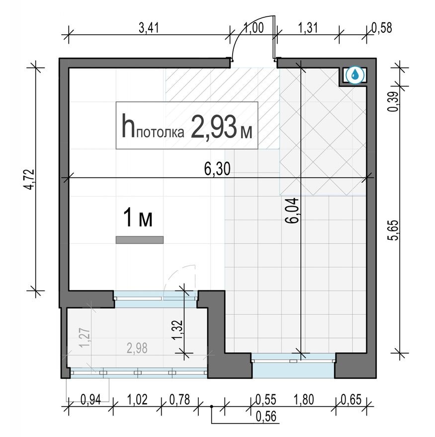 1к. квартира, 32.3 м²