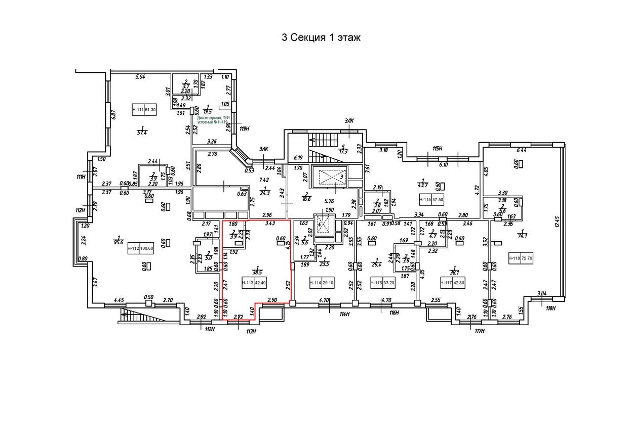 Помещение свободного назначения, 42.4 м²