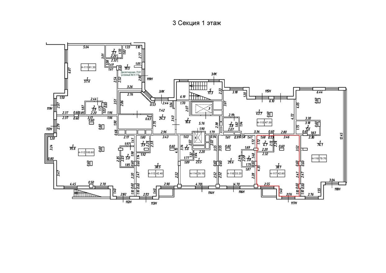 Помещение свободного назначения, 42.8 м²