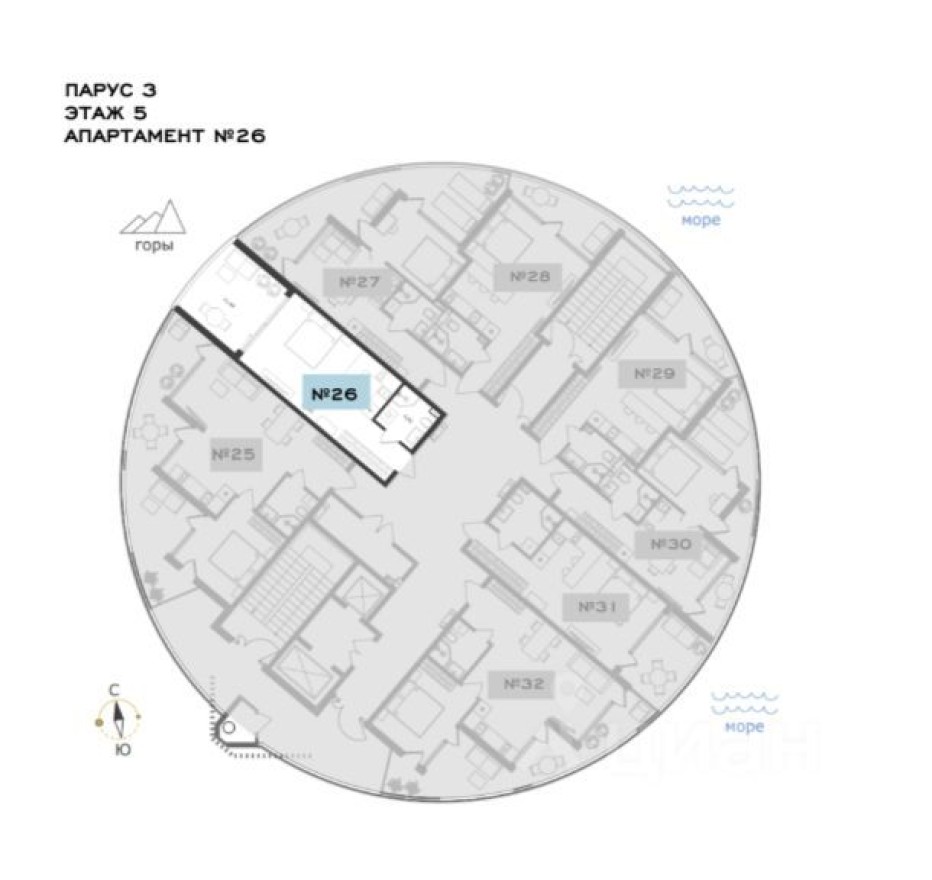 Студия-апартаменты, 40.1 м²
