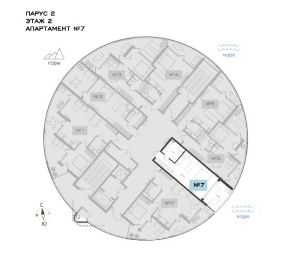 Студия-апартаменты, 39.6 м²