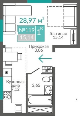 1к. квартира