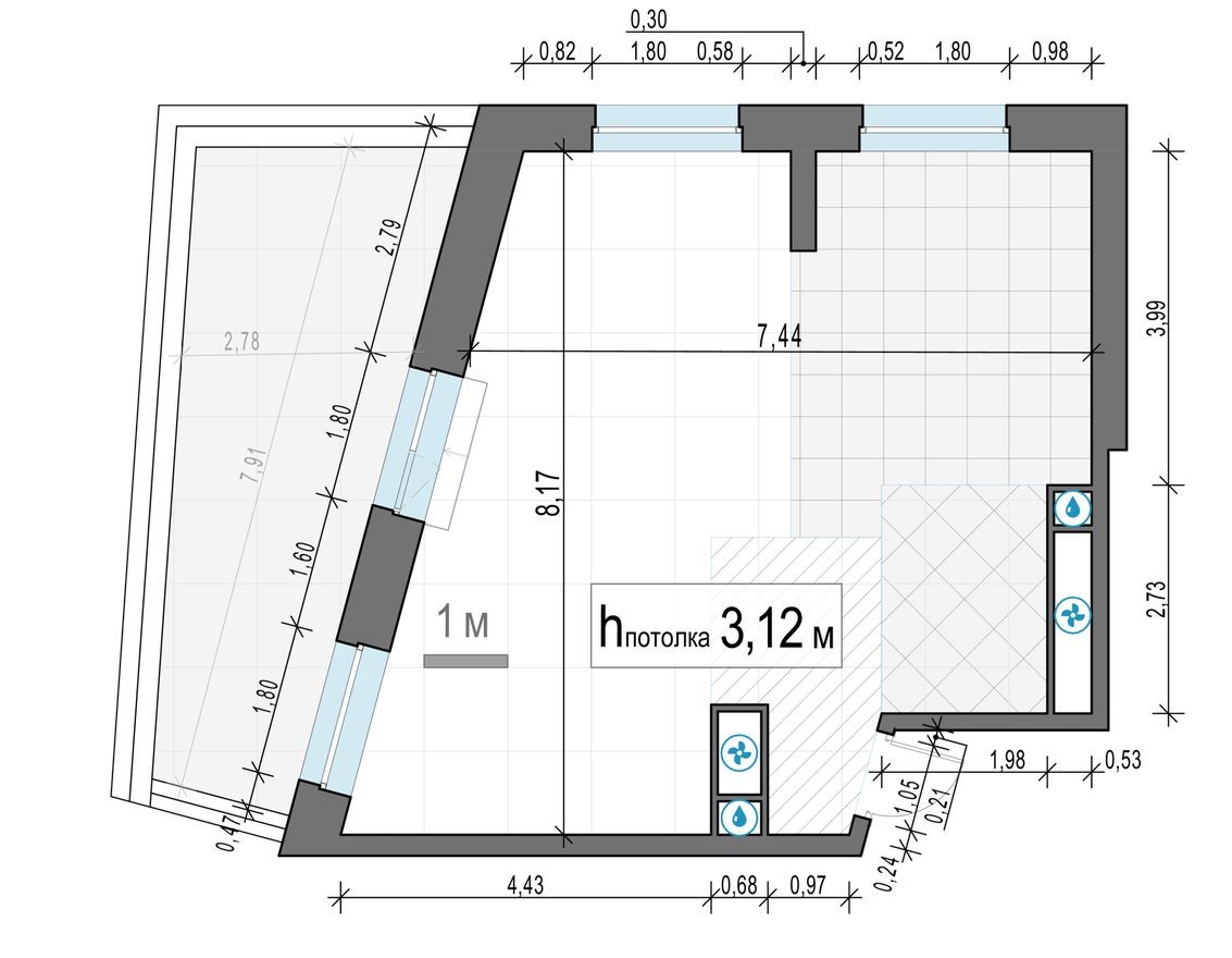 2к. квартира, 57.5 м²