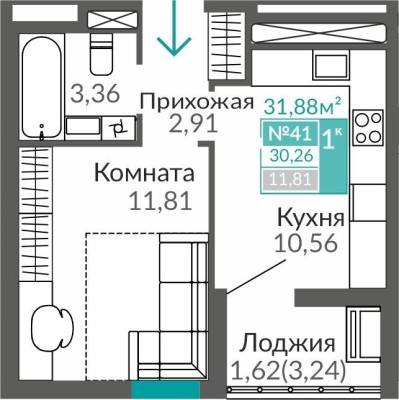 1к. квартира