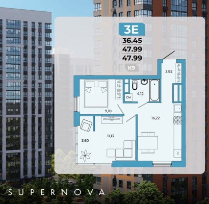 3к. квартира