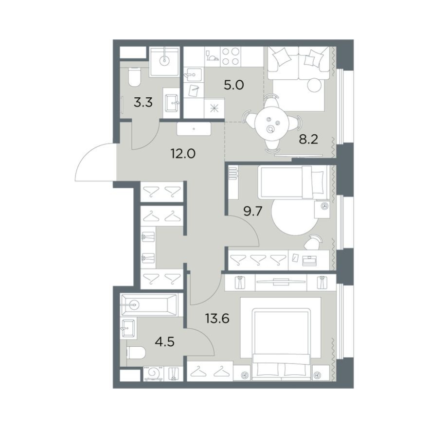 3к. квартира