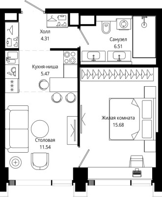 1к. квартира