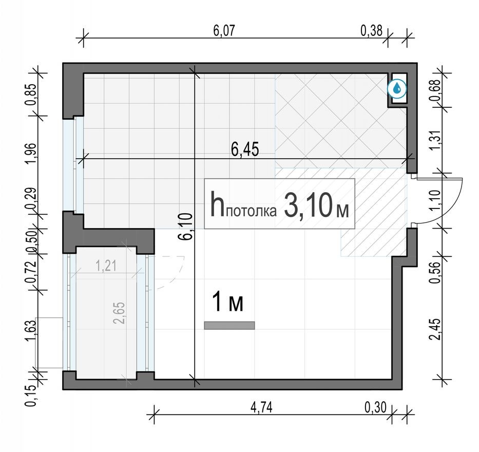 1к. квартира, 33.3 м²