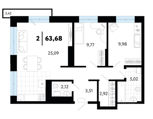 2к. квартира