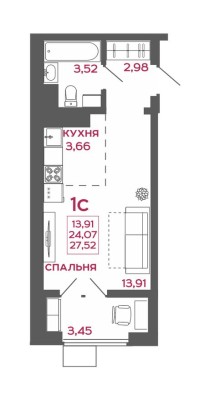 1к. квартира