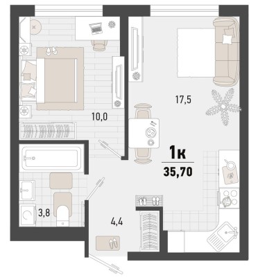 1к. квартира