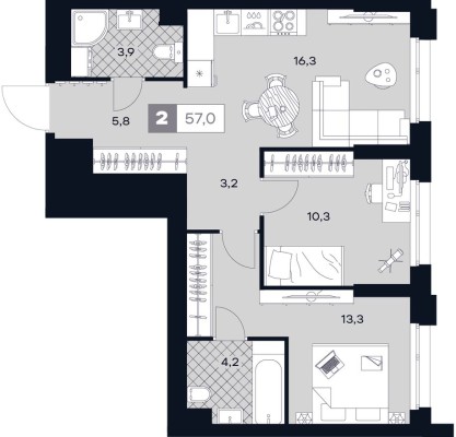 2к. квартира