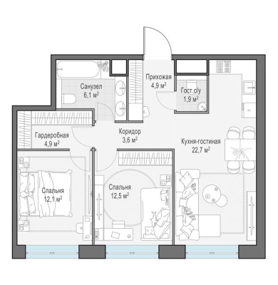 2к. квартира