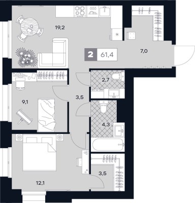 2к. квартира