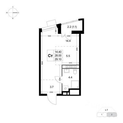 1к. квартира