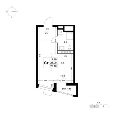 1к. квартира