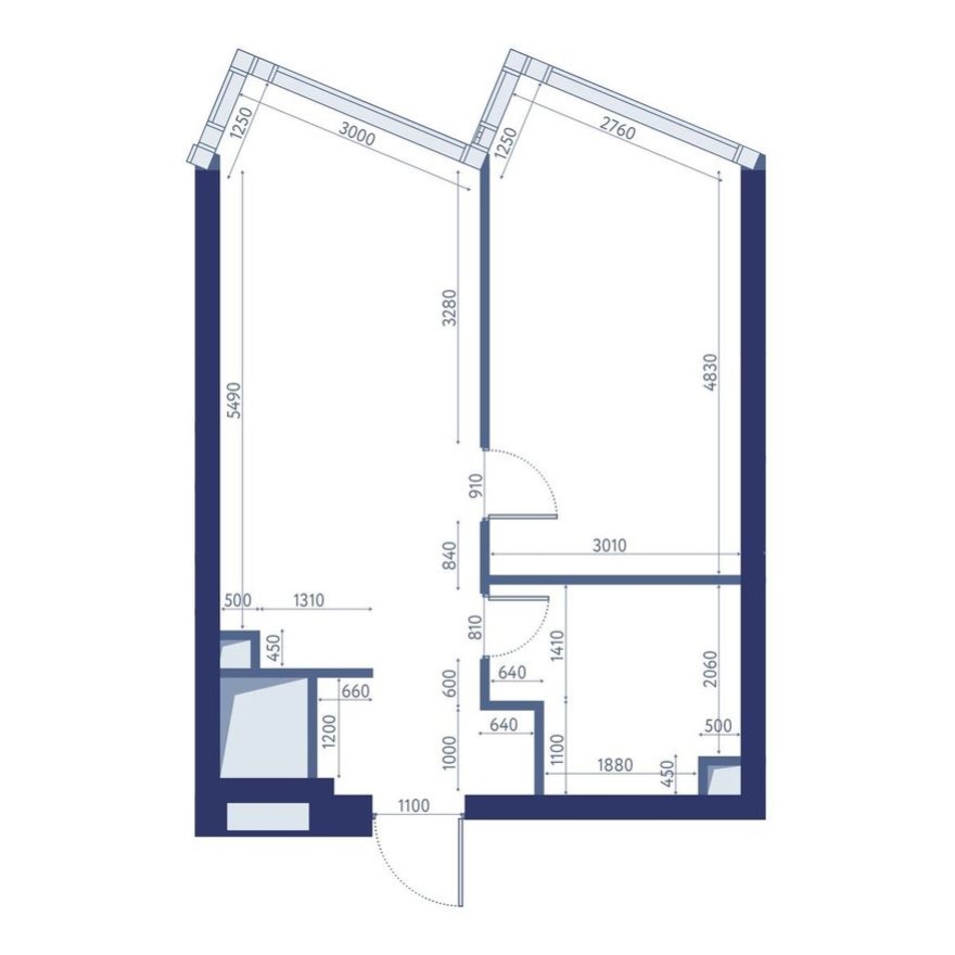 Студия-квартира, 46.4 м²