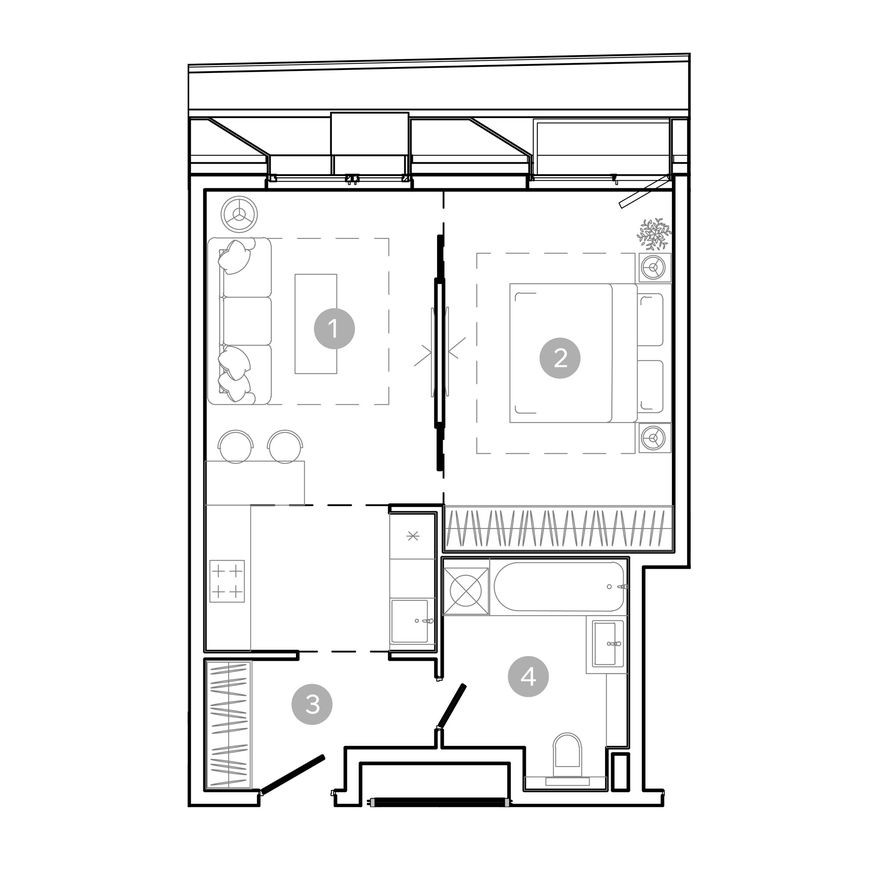 1к. квартира, 43.5 м²