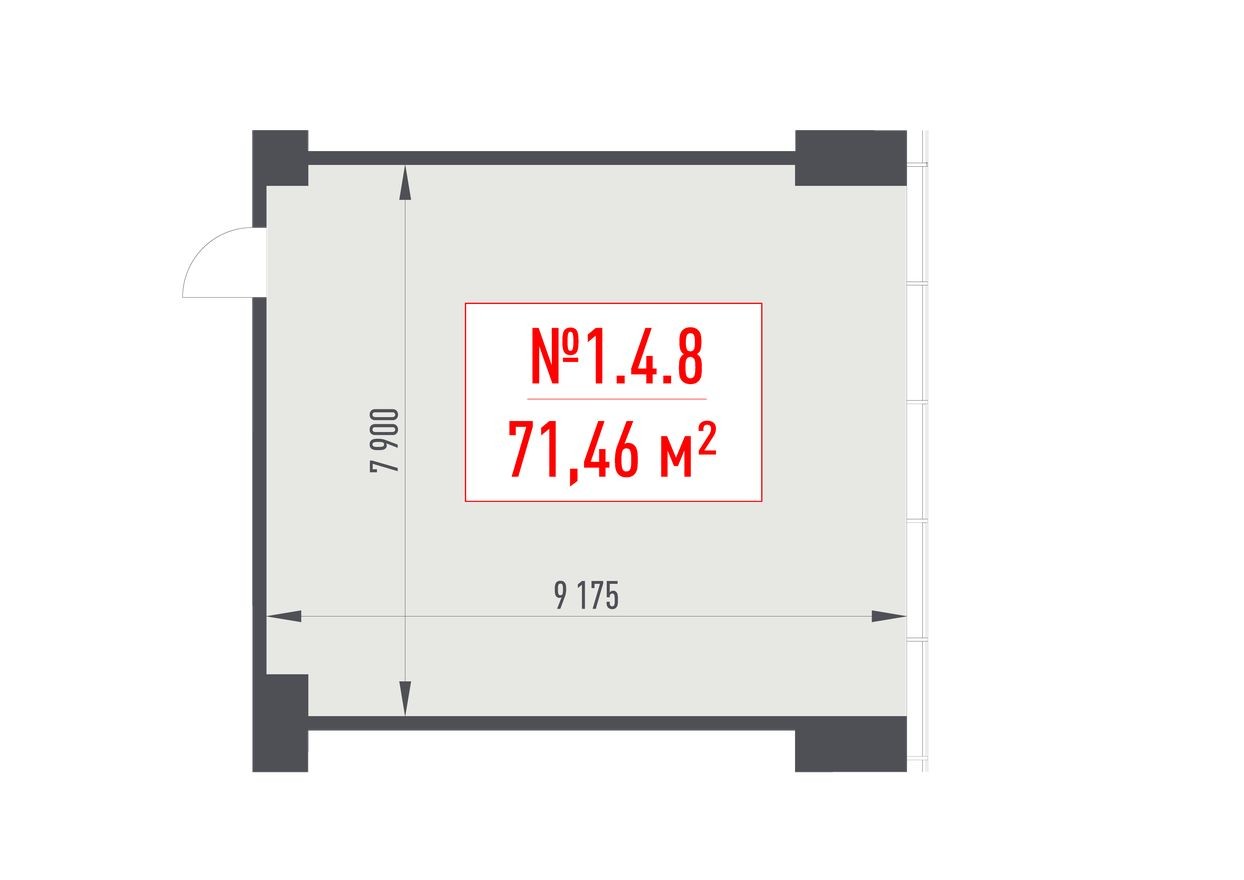 Офисное помещение, 71.5 м²