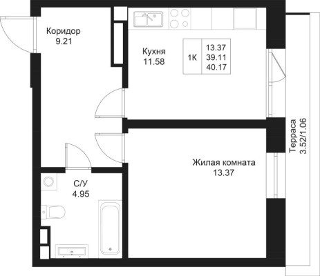 1к. квартира