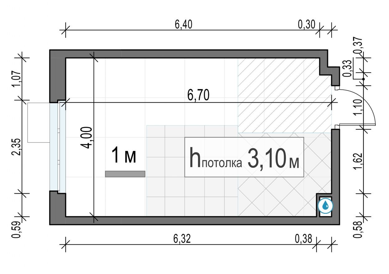 Студия-квартира, 26.1 м²