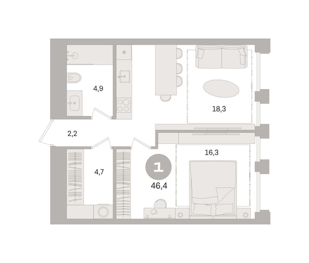 1к. квартира