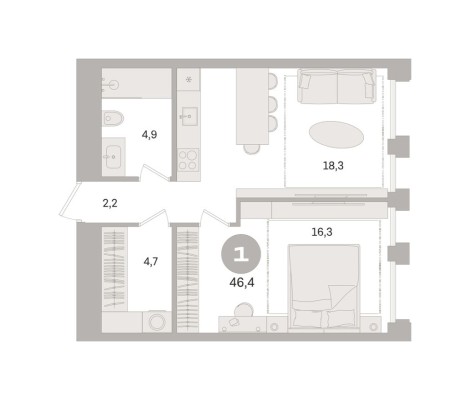 1к. квартира