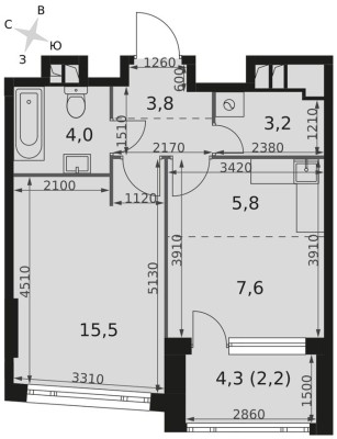 1е квартира