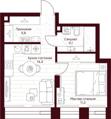 1к. квартира