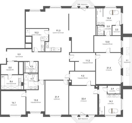 3к. квартира