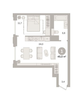 1к. квартира