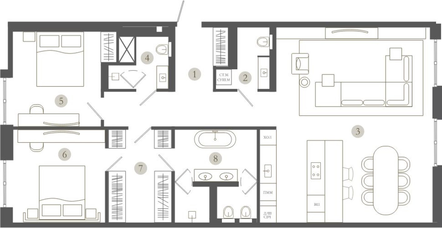 2к. квартира, 118.1 м²