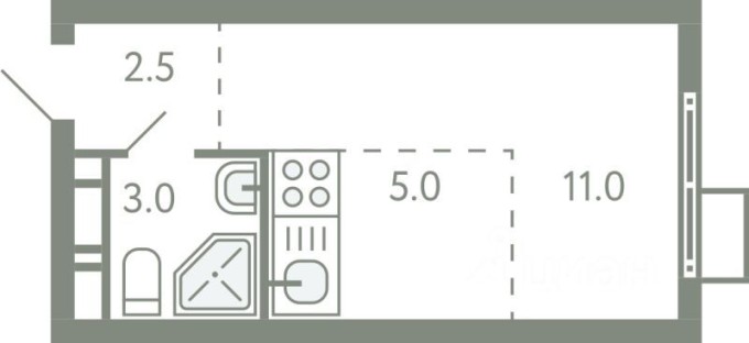 1к. квартира