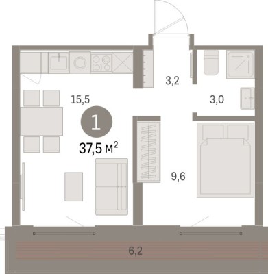 1к. квартира