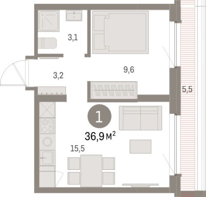 1к. квартира