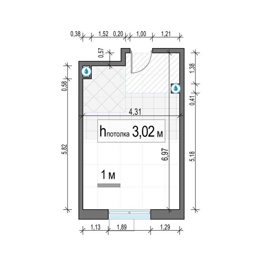 Студия-квартира, 28.3 м²