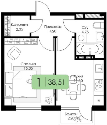 1к. квартира