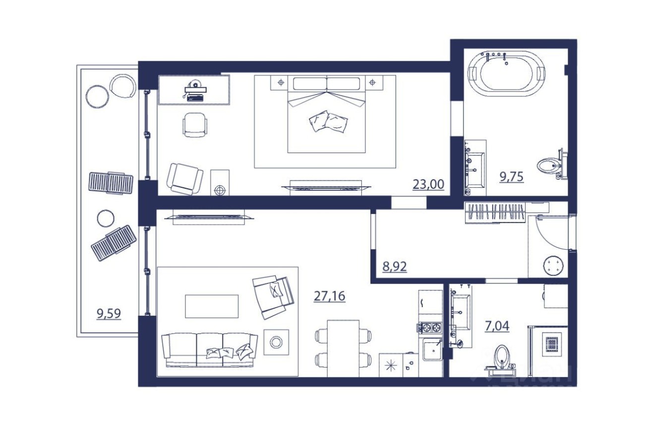 2к. апартаменты, 85.5 м²