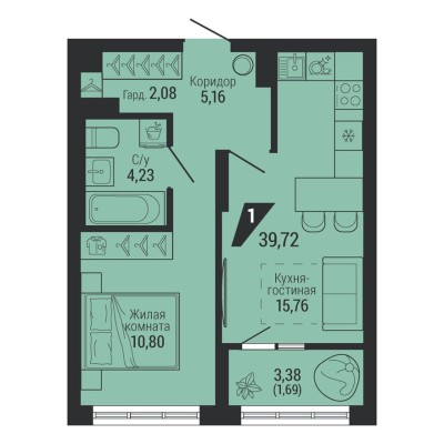 1к. квартира