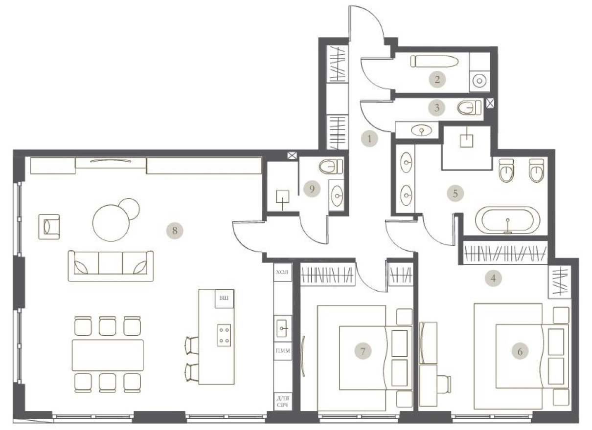2к. квартира, 114.6 м²