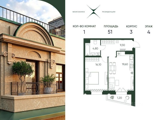 1к. квартира