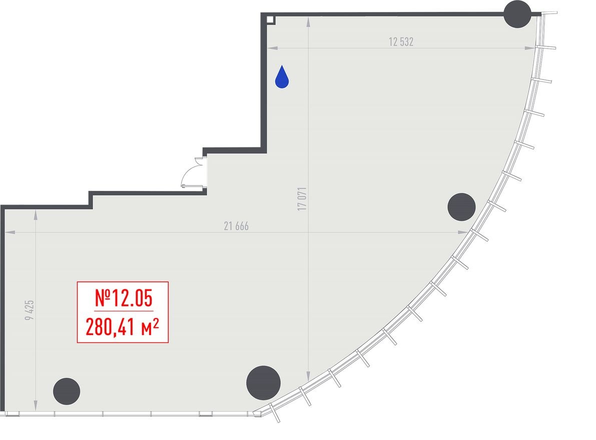 Офисное помещение, 280.4 м²