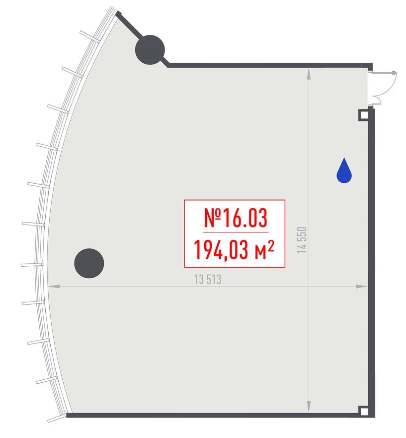 Офисное помещение, 194.0 м²