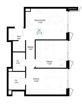 2к. квартира