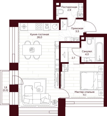 1к. квартира