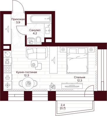 1к. квартира