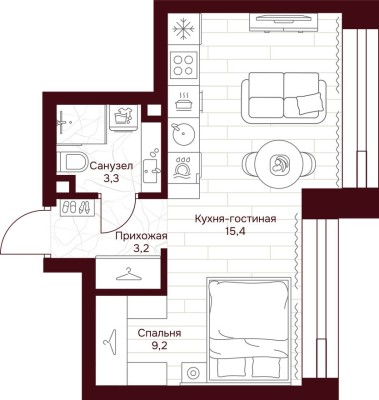 1к. квартира