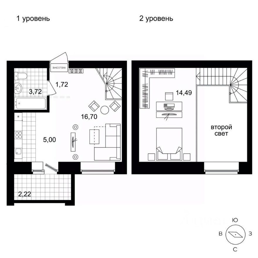 2к. квартира, 40.9 м²