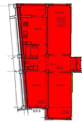 3к. квартира